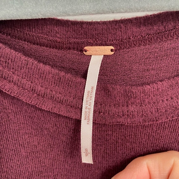 Free People Garnet Empress Knit Blouse Red Size Small Long Sleeve New With Tag - Picture 2 of 8